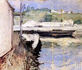 Sheds and Schooner Gloucester by William Merritt Chase